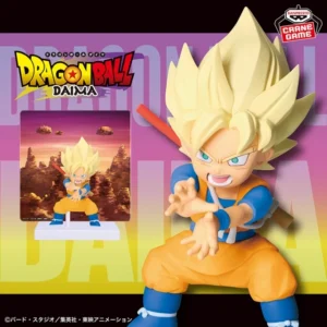 Banpresto: Dragon Ball DAIMA - Super Saiyan Son Goku (Mini) con panel