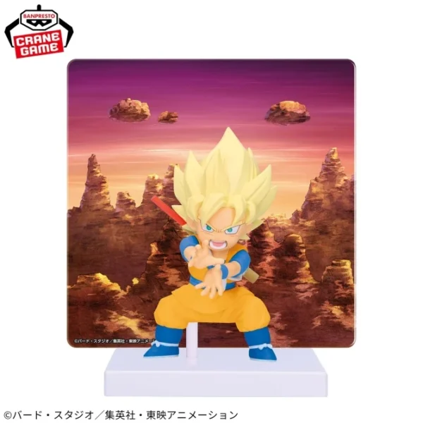 Banpresto: Dragon Ball DAIMA - Super Saiyan Son Goku (Mini) con panel