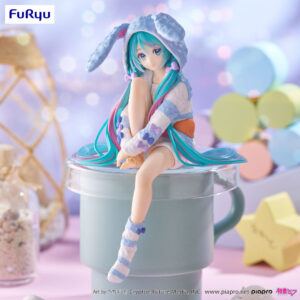 Furyu Noodle Stopper Figure: Hatsune Miku  Rabbit Ear Hood Pajama Blue Color ver.