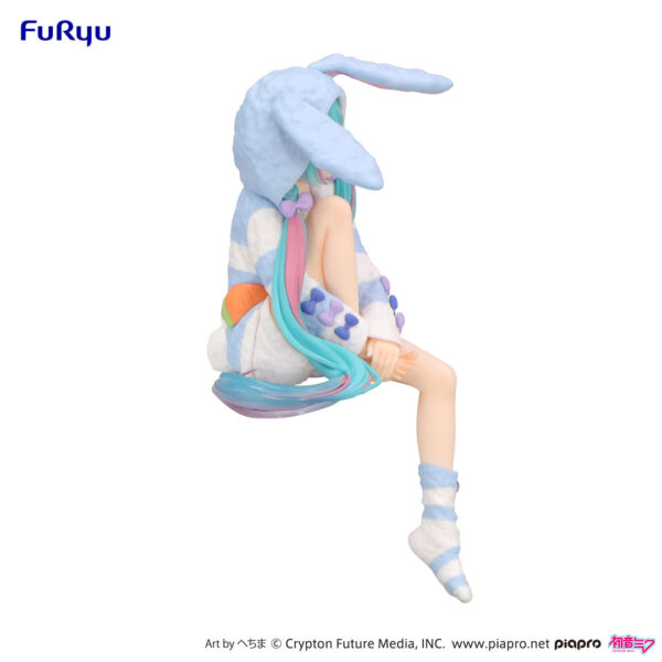 Furyu Noodle Stopper Figure: Hatsune Miku  Rabbit Ear Hood Pajama Blue Color ver.